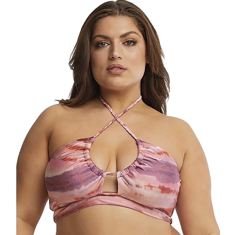 Time and Tru Tie Dye Braided Halter Bikini Top XL 16-18 New With Tags